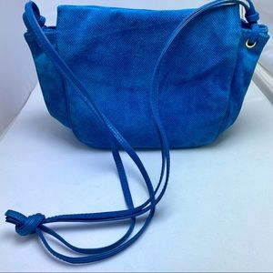 Vintage Bottega Veneta Blue Suede Leather Hobo Handbag
